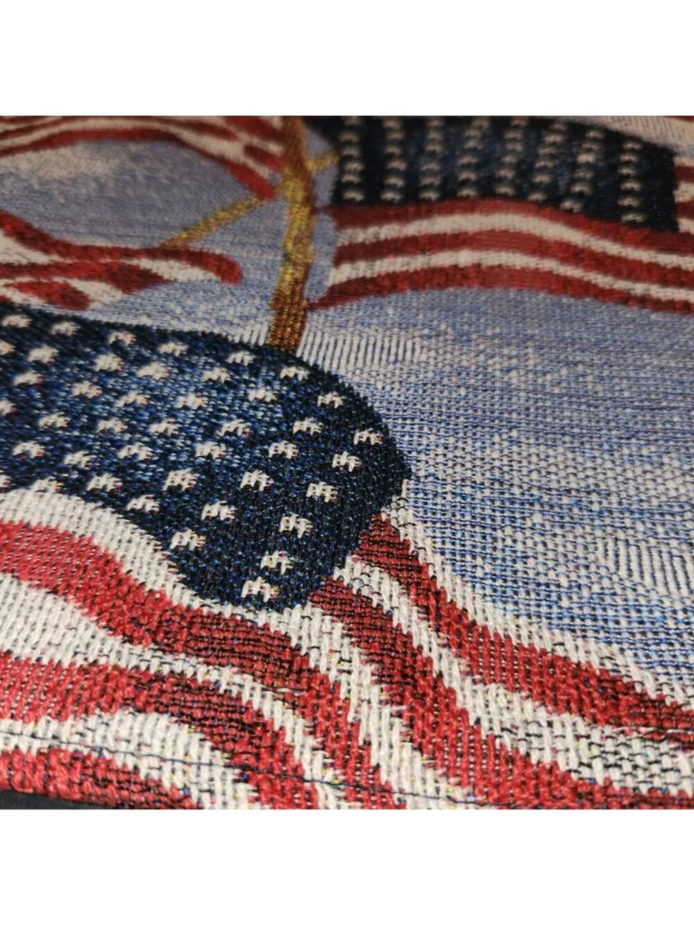 Set Of 4 Patriotic American Flag Woven Tapestry Placemats 13